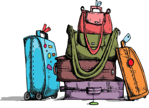 Английские слова на тему путешествие на самолете. Картинка к слову: baggage