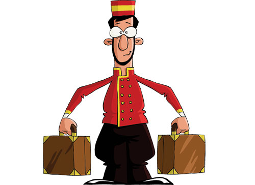 Английские слова на тему гостиница. Картинка к слову: bellboy