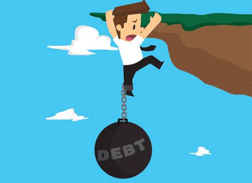 Английские слова на тему деньги. Картинка к слову: debt