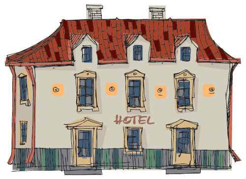Английские слова на тему гостиница. Картинка к слову: hotel